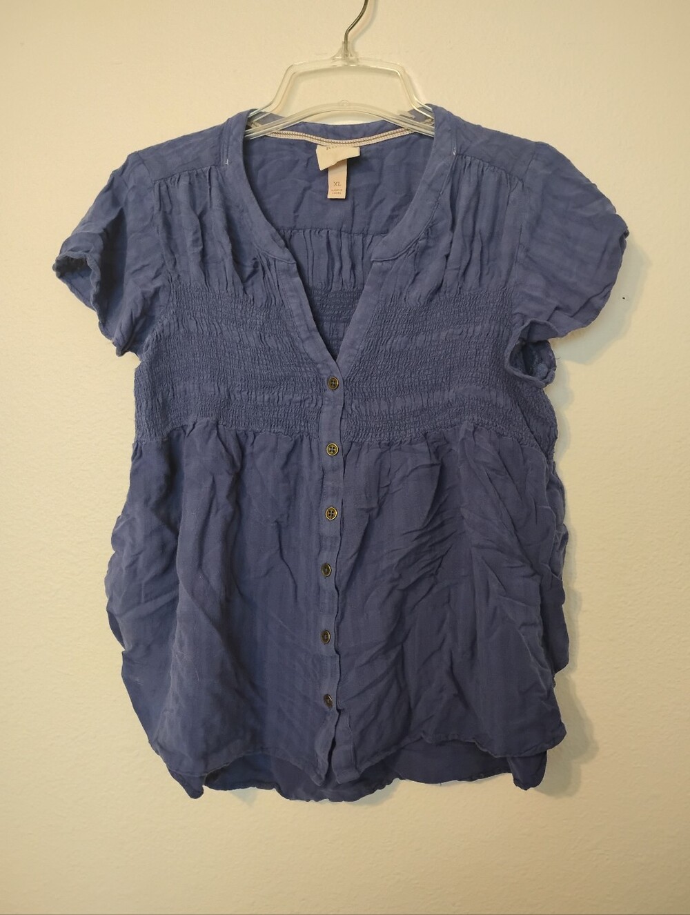 Knox Rose Rayon Button Up Blouse Top Shirt